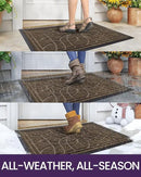 DEXI Front Door Mat Outside Entrance, Heavy Duty Non Slip Low Profile Doormat for Entryway, Trap Dirt and Moisture Welcome Mats, Easy Clean, Patio, Garage, 4x2, Brown by CozyNest Decor