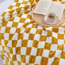 LOMAO Throw Blankets Flannel Blanket with Checkerboard Grid Pattern Soft Throw Blanket for Couch, Bed, Sofa Luxurious Warm and Cozy for All Seasons (Yellow, 50"x60") by CozyNest Decor