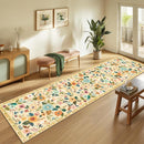 Floral 2x8 Area Rug Machine Washable Soft Print Boho Carpet Non Slip Doormat Low Pile Flower Area Rugs for Living Room Bedroom Nursery Kitchen Dining Room Indoor-Ivory/Yellow by TinyTreasures Baby Boutique