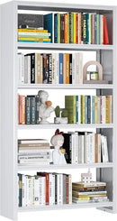 69.3" H Home Office Bookcase Shelf Storage,5 Tier Bookcase with Open Display Shelves,Industrial Wide Bookshelf with Metal Frame for Home Office, Living Room, Bed Room (34.1" W) by CozyNest Decor