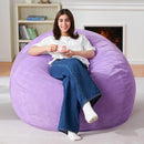 Homguava 3.5FT Bean Bag Chair: Teardrop Bean Bags with Memory Foam Filled, Compact Beanbag Chairs Soft Sofa with Corduroy Cover (Purple) by TinyTreasures Baby Boutique