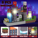 150 PCS Magnetic Blocks Building Toys Set, Spider Toys Light Up Magnetic Building Blocks for Boys Girls Ages 3+, 1 Inch Magnet Cubes STEM Sensory Construction Toy City Themes by TinyTreasures Baby Boutique