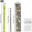 Recorder Instrument for Beginner Adults,8-Hole Soprano Descant Recorder Music Flute with with Cleaning Rod & Leather Case For Home Entertainment(2-Green Rose) by TinyTreasures Baby Boutique