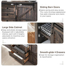 T4TREAM 60'' Farmhouse Dresser Chests for Bedroom w/4 Drawers & Sliding Barn Doors, Wide Dresser TV Stand, Tall Chest of Drawers, Rustic Dresser Organizer for Bedroom, Living Room, Dark Rustic Oak by TinyTreasures Baby Boutique