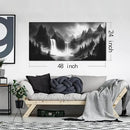 HUBOSKN Waterfall Pictures Wall Decor for Living Room - Mountain Wall Art for Office - Black and White Canvas Wall Art for Bedroom Size 24" x 48" by CozyNest Decor