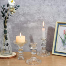 Candlestick Holders Set, 4" H Taper Candle Holders Bulk, 12Pcs Glass Candle Holders for Wedding, Festival, Party & Windowsill Decor by CozyNest Decor