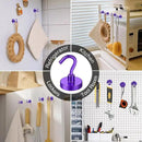 MIKEDE Magnetic Hooks, 40Lbs+ Heavy Duty Magnet Hooks for Cruise Cabins, Super Neodymium Hanging Hooks Strong Magnets with Hook for Fridge, Magnetic Hanger for Grill, Toolbox, Storage(Purple, 10 Pack) by CozyNest Decor