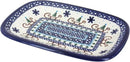 Blue Rose Polish Pottery Noel Nights Small Rectangular Serving Platter by CozyNest Decor