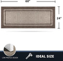 PURRUGS Dirt Trapping Door Mat 24" x 60", Non-Slip/Skid Machine Washable Entryway Rug, Shoes Scraper, Area Rug, Super Absorbent Welcome Mat for Muddy Wet Shoes and Paws, Beige & Grayish Brown by CozyNest Decor