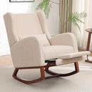 Rocking Chair Nursery, Nursery Rocking Chairs with Foot Rest, Comfy Fabric Glider Rocker Nursing Chair with High Back for Nursing, Living Room, Bedroom, Beige by TinyTreasures Baby Boutique