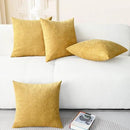 CaliTime Throw Pillow Covers Decorative 18 X 18 Inches Pack of 4 Cozy Chenille Cushion Cases for Couch Sofa Bed Living Room Home Gold by CozyNest Decor