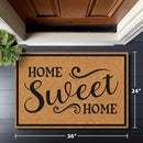 Barnyard Designs Natural Coco Coir Heavy Duty Backing Doormat - Large Cute Non-Slip Front Door Welcome Mat for Outside Entrance or Porch Entry, Brown (24x36, Home Sweet Home) by CozyNest Decor