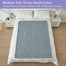 Bigacogo Chunky Knit Throw Blanket for Couch, 40x60 inches, 100% Hand Knitted with Thick Jumbo Chenille Yarn, Cozy Soft Large Rope Knot Cable Crochet Blankets for Sofa Bed Living Room, Dusty Blue by CozyNest Decor