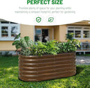 SnugNiture Galvanized Steel Raised Garden Bed, 4x2x2 ft, Outdoor Oval Deep Root Planter Box for Growing Vegetables, Flowers and Fruits by CozyNest Decor