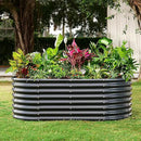 Land Guard 24“ Tall Galvanized Raised Garden Bed Kit, Galvanized Planter Garden Boxes Outdoor, Oval Large Metal Raised Garden Bed for Vegetables (Dark Gray, 4×2×2ft) by CozyNest Decor