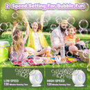 Bubble Machine, Automatic Bubble Maker Rechargeable, 15000+ Big Bubbles per Min, Colorful LED Lights, 90° 360° Rotatable Portable Electric Bubbles Toy for Kids Toddlers, Outdoor Wedding Party Gifts by TinyTreasures Baby Boutique