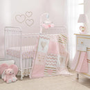 Lambs & Ivy Baby Love Pink/Gold Girl Heart 4 Piece Crib Bedding Set by TinyTreasures Baby Boutique