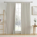 RAIN CITY Natural Birch 70 x 84 Inch Extra Wide Linen Blackout Curtains for Large Windows,Back Tab Pleaetd Drapes with Hooks Track System Curtain Panels Room Divider Curtains for Patio Sliding Door by CozyNest Decor