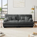 Loveseat Modular Sectional Sofa, Cloud Couch 2 Seater Sectional Couch Home Sofa Living Room Oversized Couch, Modern Deep Seat Couch with Chaise with Round Bolster Armrests 4 Pillows(Gray) by CozyNest Decor