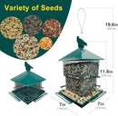 Bird Feeders for Outdoors, 6.5lb Large Capacity, Heavy Duty Metal Bird Feeder, Supports Cardinal, Finch, Blue Jay and Wild Birds(Green) by CozyNest Decor