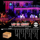 Hezbjiti 2Pack Total 800LED Halloween Lights Purple Orange Icicle Lights 32.8FT Halloween String Lights Outdoor Decoration 8 Modes 75 Drops Fairy Lights for Eaves Party Yard Garden Halloween Decor by GreenHaven Gardens