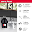 American Standard 10-US-AS-7 Garbage Disposal Anti-Jam Stainless Steel Food Waste Grinding System, Heavy Duty, 3/4 HP, Black by CozyNest Decor