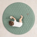 Comfy Cubs Round Kids Play Mat - Medium 48 inches Soft Quilted Baby Floor Mat with Non-Slip Bottom - Plush Design for Toddlers' Playtime and Relaxation - Comfortable and Durable - Fern by TinyTreasures Baby Boutique