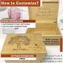 Personalized Tree of Life Box - Keepsake Box Engravable, Wooden Wedding Gift Anniversary for Couple, Bamboo Wood Decorative Chest, Handmade Memory Boxes with Custom Hidden Message, 11x8x4.75 in by TinyTreasures Baby Boutique