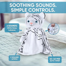 Love By Emi Baby Music Lovey White Tiger, Baby Sleep Soother for Crib & Cuddle Bedtime, White Noise with a Heartbeat & Lullaby, Plush Sound Machine Toy, Stuffed Animal for Newborns, Infants & Toddlers by TinyTreasures Baby Boutique