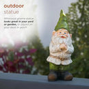 Alpine Corporation 12" Tall Outdoor Garden Gnome Folding Hands Yard Statue Decoration by GreenHaven Gardens