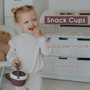 No Spill Silicone Toddler Snack Containers, Detachable Silicone Flap for Filling&Cleaning, Crumb-Free Hard Plastic Screw Travel Lid, Ultra-Soft for Baby Kids Hand In-Out, Snack Cup Holder 12 oz by TinyTreasures Baby Boutique