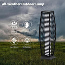 2 Pieces Outdoor Floor Lamp Weather-Resistant Outdoor Wicker Light Solar Powered Lantern Deck Lights for Patio Yard Garden by CozyNest Decor