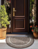 Unique Loom Outdoor Border Collection Area Rug - Soft Border (2' 7" x 4' 1" Hearth Brown/Ivory) by GreenHaven Gardens
