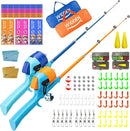 Kids Fishing Pole, Telescopic Fishing Rod, Toddler Collapsible Fishing Rod and Reel Combo with Tackle Box, Fishing Line, Bobber, and Soft Lures for Boy, Girl, Youth, Beginner, Over 4 Years Old by TinyTreasures Baby Boutique