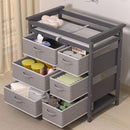 YUFU Baby Changing Table, Diaper Changing Station with 6 Storage Drawers and Changing Pad, Changing Table Dresser, Gray by TinyTreasures Baby Boutique