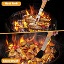 PURPLEBIRD Grill Utensils Set with Brush - 5pcs Grilling Tools Set with Bag Apron, Heavy Duty BBQ Tool Sets with Long Wood Handle, Stainless Grilling Accessories for Outdoor Grill by GreenHaven Gardens