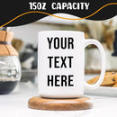 Personalized Coffee Mug 15 Oz, Custom Picture Text or Logo Ceramic Mug, Customized Gift for Men & Women, Taza Personalizada with Photo and Words, Customizable Large Tea Cup | White by TinyTreasures Baby Boutique