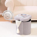 B FSOBEIIALEO Storage Ottoman Cube, Flowers Shaped Ottomans with Storage Foot Stool Footrest, Boucle Ottoman Seat for Dorm Room, Faux Teddy Fur, Grey 15"x15"x15" by CozyNest Decor