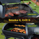 Brand-Man Charcoal Offset Smoker Grill, Heavy-Duty Barrel BBQ Grill Smoker Combo with Side Fire Box for Outdoor Patio and Backyard Cooking by GreenHaven Gardens