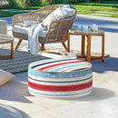 LVTXIII Inflatable Stool Ottoman Footrest with Handle, Decorative Fade-Resistant Foot Stool, Indoor or Outdoor Pouf for Home Garden and Camping Use, D21 x W 21 x H9, Stripe Red Blue by CozyNest Decor