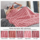Cozy Bliss Faux Fur Throw Blanket for Couch, Cozy Warm Plush Striped Blanket for Sofa Bedroom Living Room,60 * 80 Inches Hot Pink by CozyNest Decor