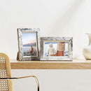 Vittanly 4x6 Picture Frames Set of 9, Shatter Resistant Plexiglass, Display 3.5x5 Pictures with Mat or 4x6 without Mat, Photo Frames for Wall or Tabletop, Engineered Wood, Distressed White by CozyNest Decor
