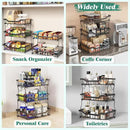 Giwil 3 Tier Countertop Fruit Basket for Kitchen, Vegetable Storage Bread Fruit Bowl Stand with 2 Banana Hooks, Wall Mounted Metal Wire Basket Organizer for Potato Onion, Black by CozyNest Decor
