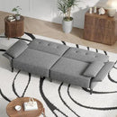 89” Futon Sofa Bed, Comfy Futon Couch Bed with 2 Square Pillows, Convertible Sleeper Sofa with Adjustable Backrest& Armrests, Modern Loveseat Sleeper for Living Room, Bedroom, Light Gray by CozyNest Decor