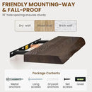 24" Floating Shelves, Live Edge Solid Elm Wood Floating Shelf, Wall Mounted Display Shelves with Heavy-Duty Bracket for Books, Rustic Wooden Shelf for Kitchen, Bathroom, Walnut Color, Set of 2 by CozyNest Decor