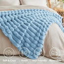 BEDELITE Faux Rabbit Fur Blanket, Luxurious 3D Striped Spring Blanket for Decor & Gift, Soft and Warm Plush Fluffy Faux Fur Throw Blanket All Seasons Suitable, (Light Blue, 60"x 80") by CozyNest Decor