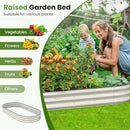 Oval 8x4x1 FT Galvanized Raised Garden Bed Kit, 3 in 1 Large Metal Garden Bed Raised Planter Box, 12” Raised Beds for Gardening Vegetables Flower Herb(Pearl White) by GreenHaven Gardens