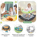 Foldable Baby 5-in-1 Activity Walker - Rocker, Activity Center, Bouncer, Seat Walker, Push Walker - Adjustable Speed Rear Wheels and Height Toys Ages 6-18 Months… (Green) by TinyTreasures Baby Boutique