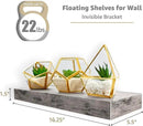 Sorbus Floating Shelves for Wall, Bathroom Shelves Wall Mounted for Kitchen, Bedroom, Bathroom Storage Over Toilet, Hanging Book Shelf for Wall Home Decor Living Room (Gray, 2 Pack) by CozyNest Decor