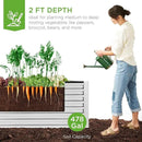 Best Choice Products 8x4x2ft Outdoor Metal Raised Garden Bed, Deep Root Planter Box for Vegetables, Flowers, Herbs, and Succulents w/ 478 Gallon Capacity - Galvanized by GreenHaven Gardens